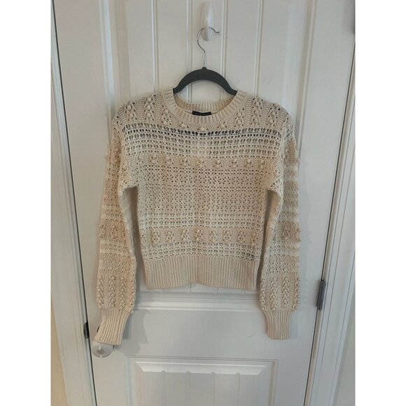 Rag & Bone Wool Blend Crochet Sweater Ivory Knit Crew Neck Size XS NWT - Picture 3 of 6